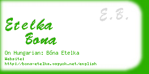 etelka bona business card